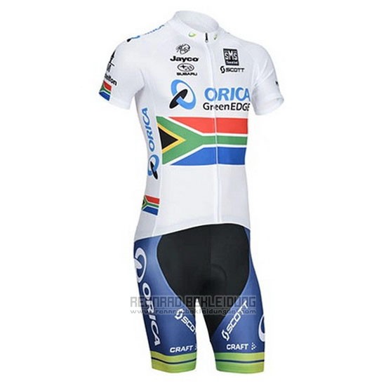 2014 Fahrradbekleidung Orica GreenEDGE Champion Afrika Trikot Kurzarm und Tragerhose - zum Schließen ins Bild klicken
